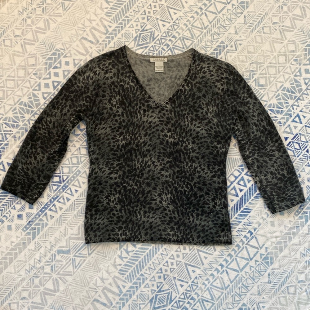 Tweeds Cashmere Animal Print Sweater